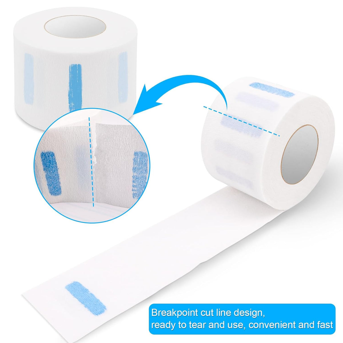 Disposable Barber Paper Neck Strips - Pack of 5 Rolls for Salon & Haircut