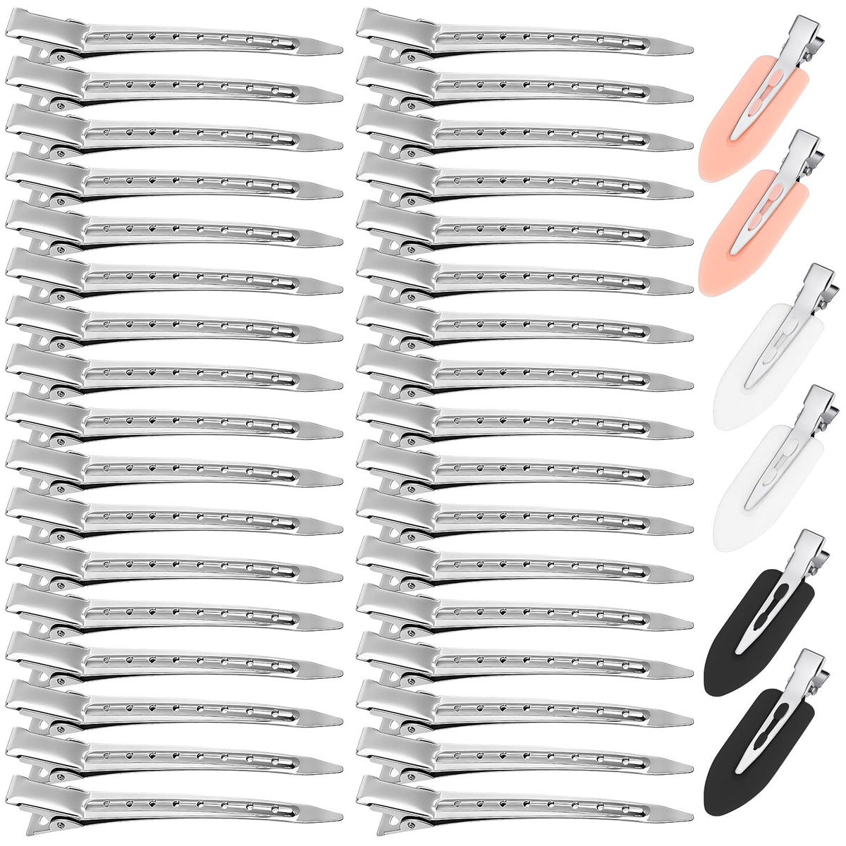 Metal Hair Clips Set for Women - Alligator & Creaseless Styles, 40 Pack
