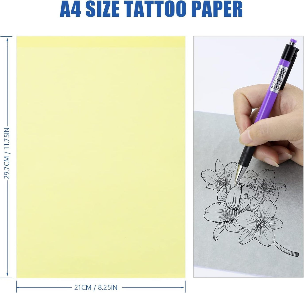 Tattoo Stencil Paper Kit – 100 A4 Sheets, 4-Layer Transfers