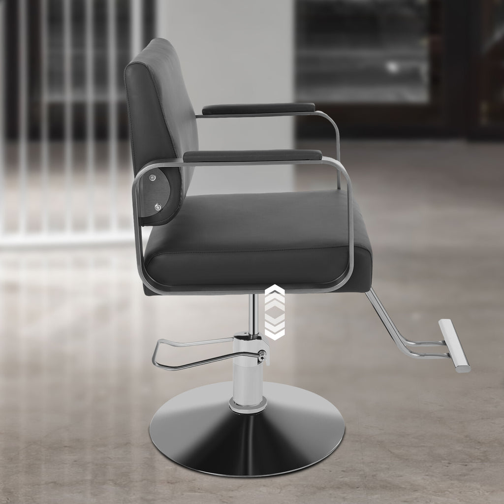 Rotatable Barber Chair Salon Chair with Adjustable Height & Heavy Duty Carbon Steel Frame