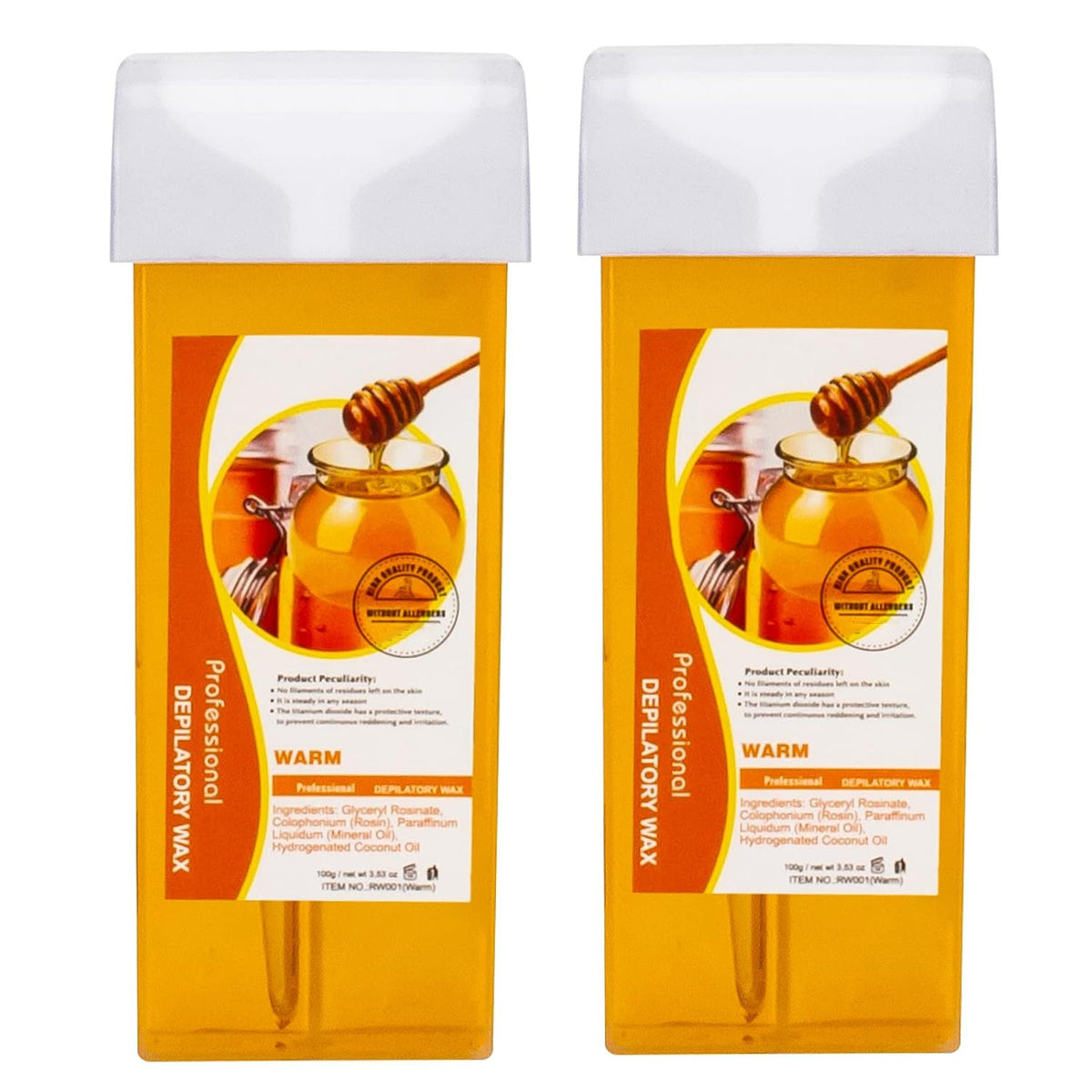 2pcs Honey Roll-On Wax Cartridges for Hair Removal - Easy & Gentle