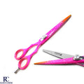 Pink Left Hand Hair Cutting Scissors 6.5 Inch Barber Shears for Hairdressing