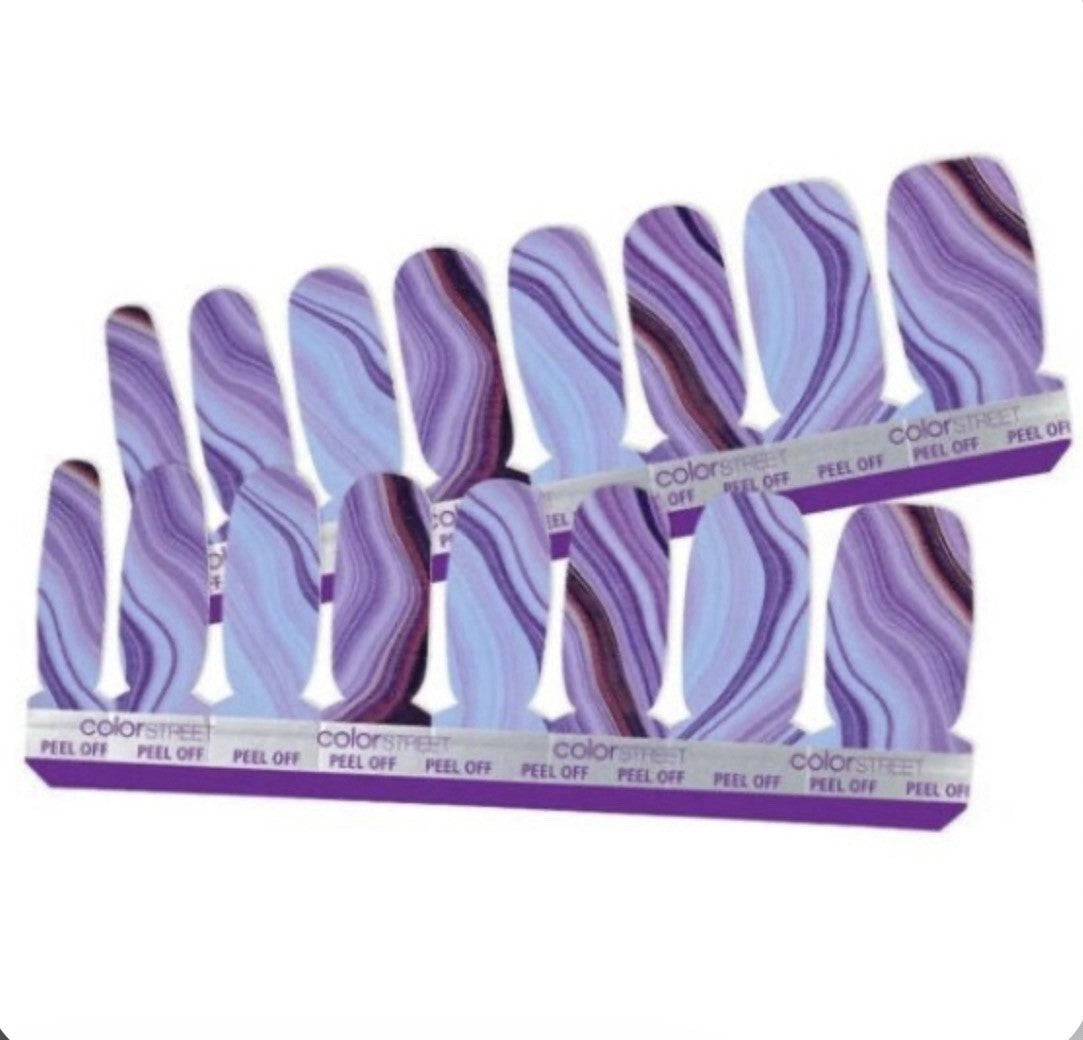 Purple Nail Polish Strips Ultraviolet Agate Shimmer Manicure Set