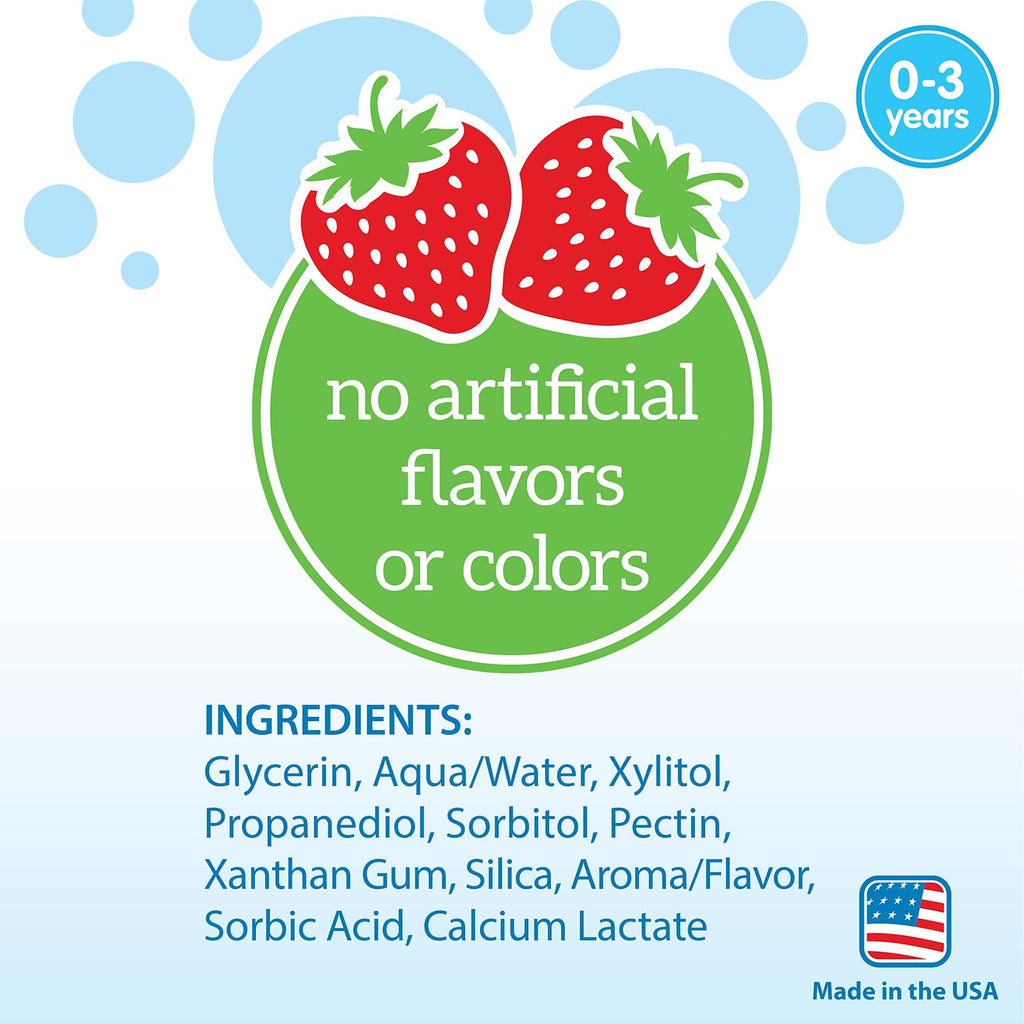 Fluoride-Free Baby Toothpaste with Strawberry Flavor - Safe Toddler Oral Care 1 Pack