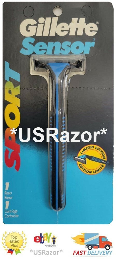 Gillette Sensor Razor Handle with 3-Blade Refill - Heavy Duty Metal