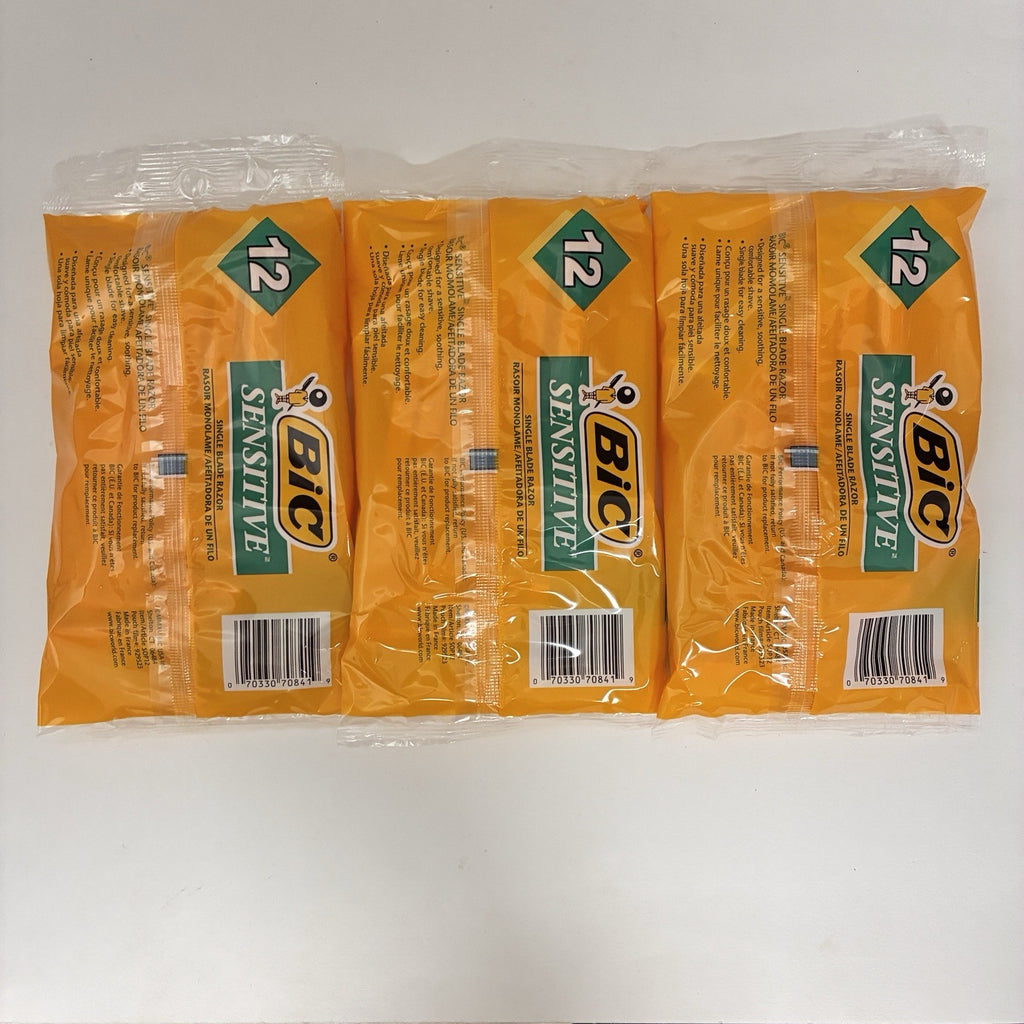 BIC Sensitive Men's Disposable Razor Pack - 36 Blades, 3x12 Count