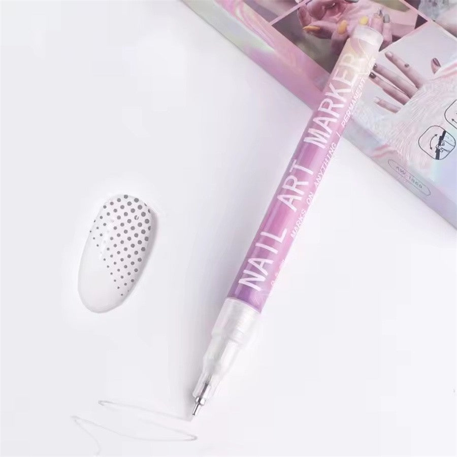 12-Color Nail Art Pen Set for DIY Drawing and Detailing