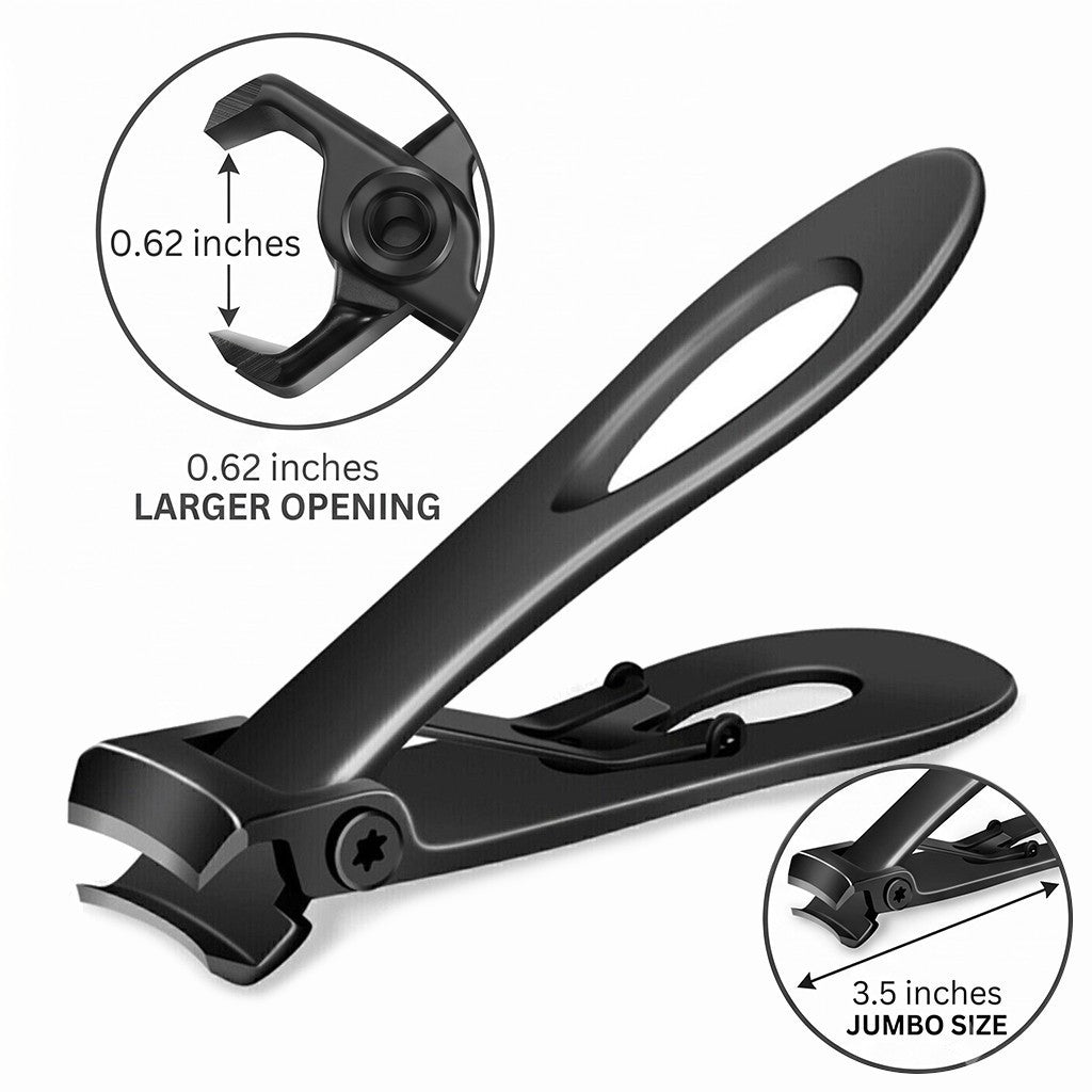 Heavy Duty Toe Nail Clippers for Thick Nails - Stainless Steel, Wide Jaw, Ergonomic Design