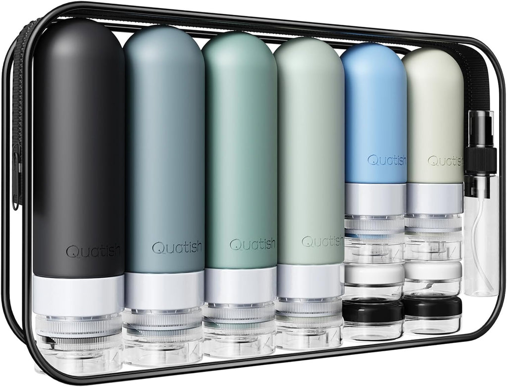 20 Pack Travel Bottles for Toiletries - TSA Approved Leakproof Silicone Containers