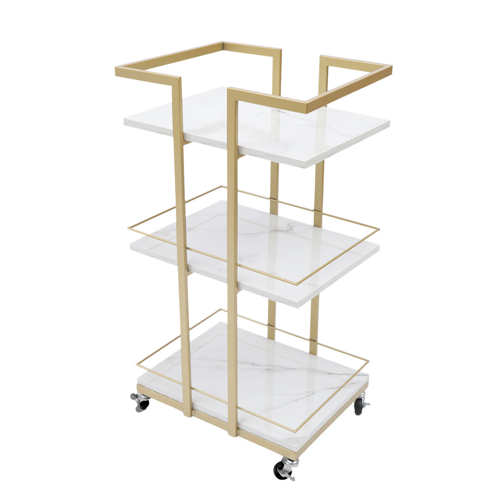 Multi-Purpose Household Storage Cart with 3 Shelves on Wheels