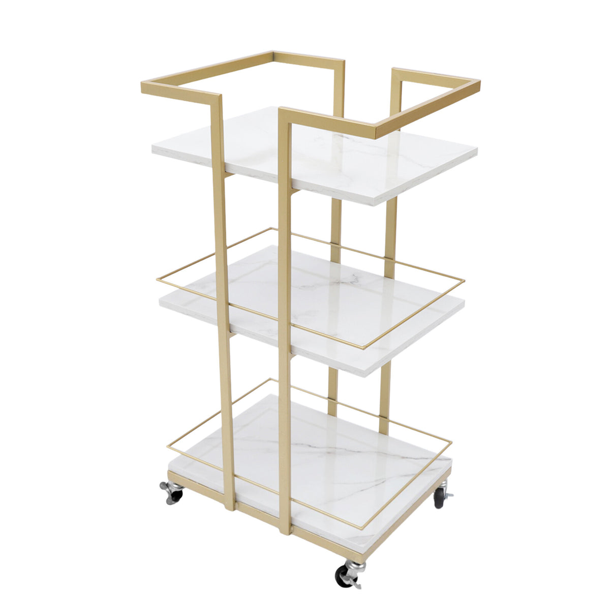 Multi-Purpose Household Storage Cart with 3 Shelves on Wheels