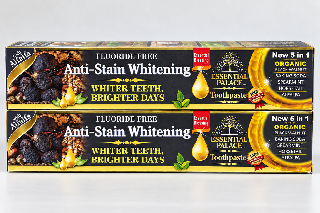 Organic Anti-Stain Whitening Toothpaste 6.5oz 2-Pack - Fluoride-Free Herbal Formula