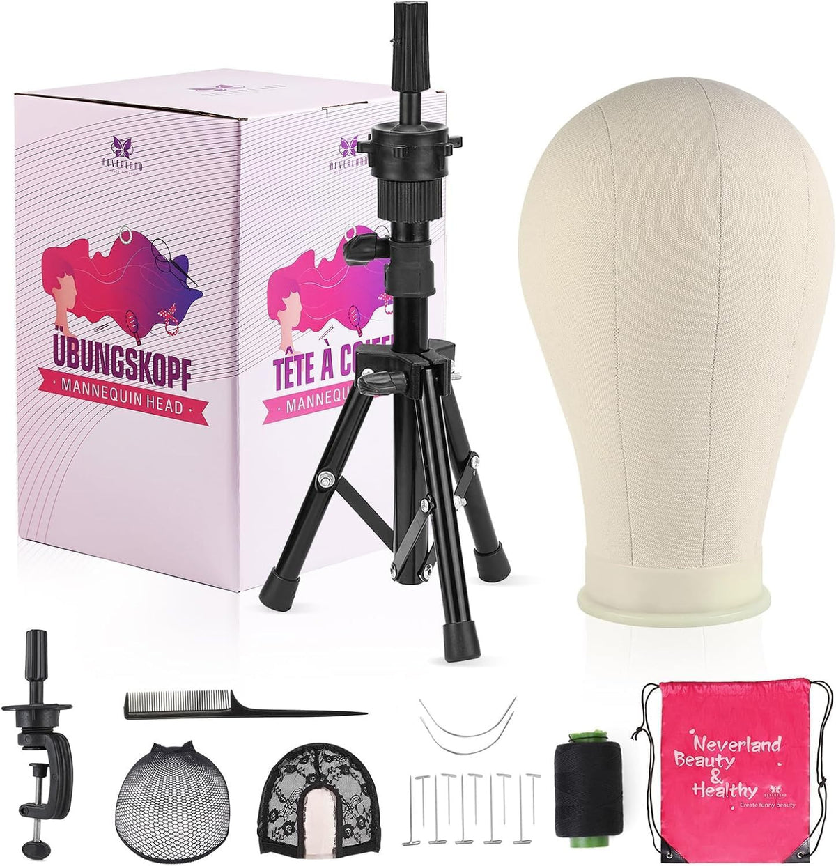 Wig Stand Mannequin Head with Tripod for Wig Styling and Display