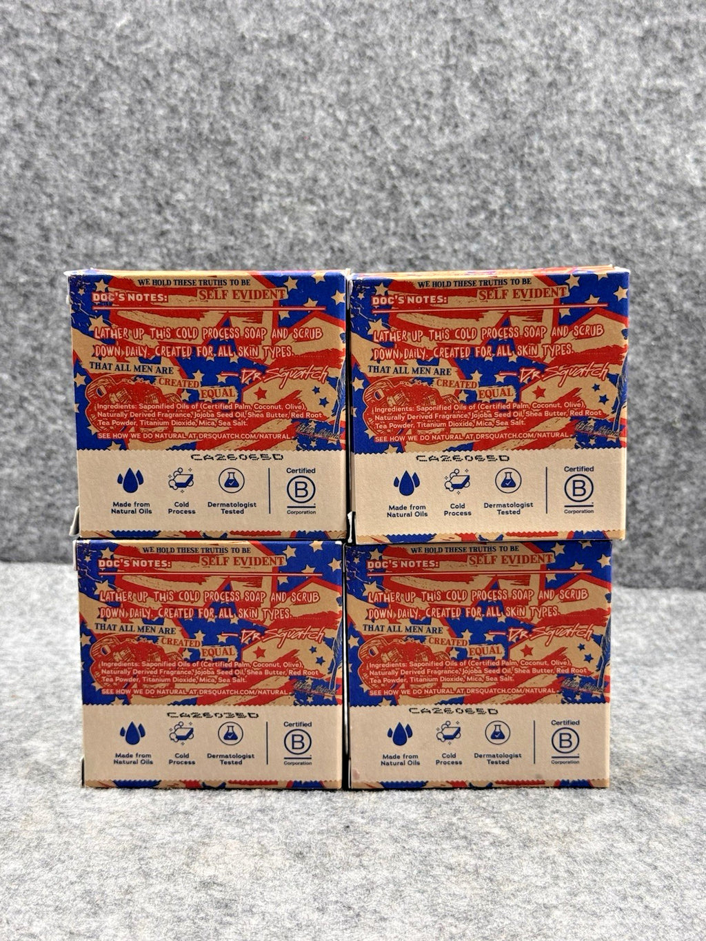 Dr. Squatch Freedom Fresh Bar Soap 4 Pack - Limited Edition 5 oz USA