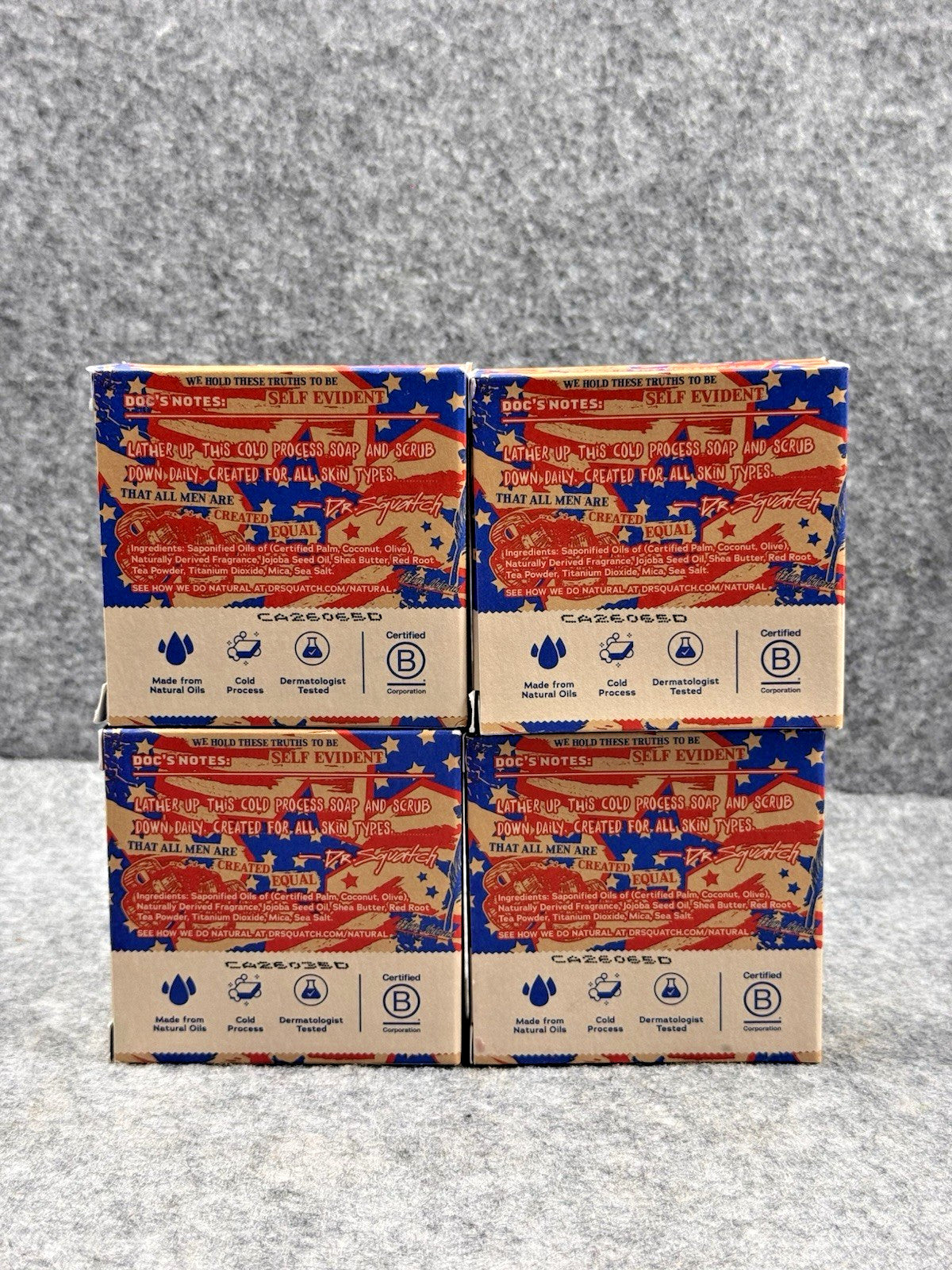 Dr. Squatch Freedom Fresh Bar Soap 4 Pack - Limited Edition 5 oz USA