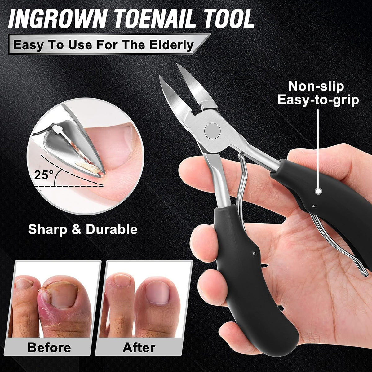 Heavy Duty Toenail Clippers for Seniors Thick Toenails Large Toe Nail Clippers