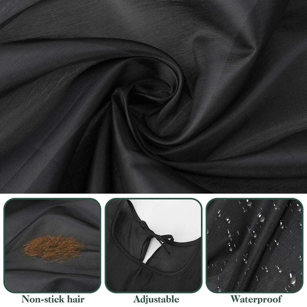 Hair Cutting Cape & Neck Duster Brush Set for Barbers and Salons