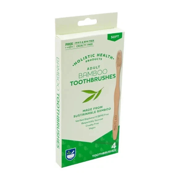 Eco-Friendly Bamboo Toothbrush 6 Pack Soft Bristles Natural Wooden Handles