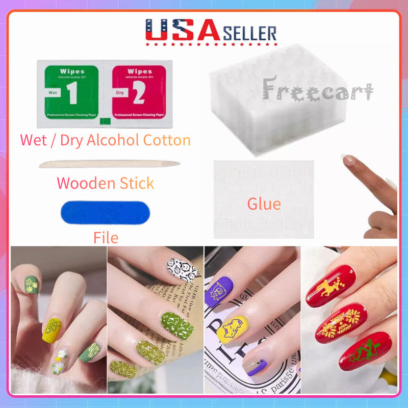 Double-Sided Nail Glue Tape Stickers for Press-On Nails Waterproof, 24 Pack