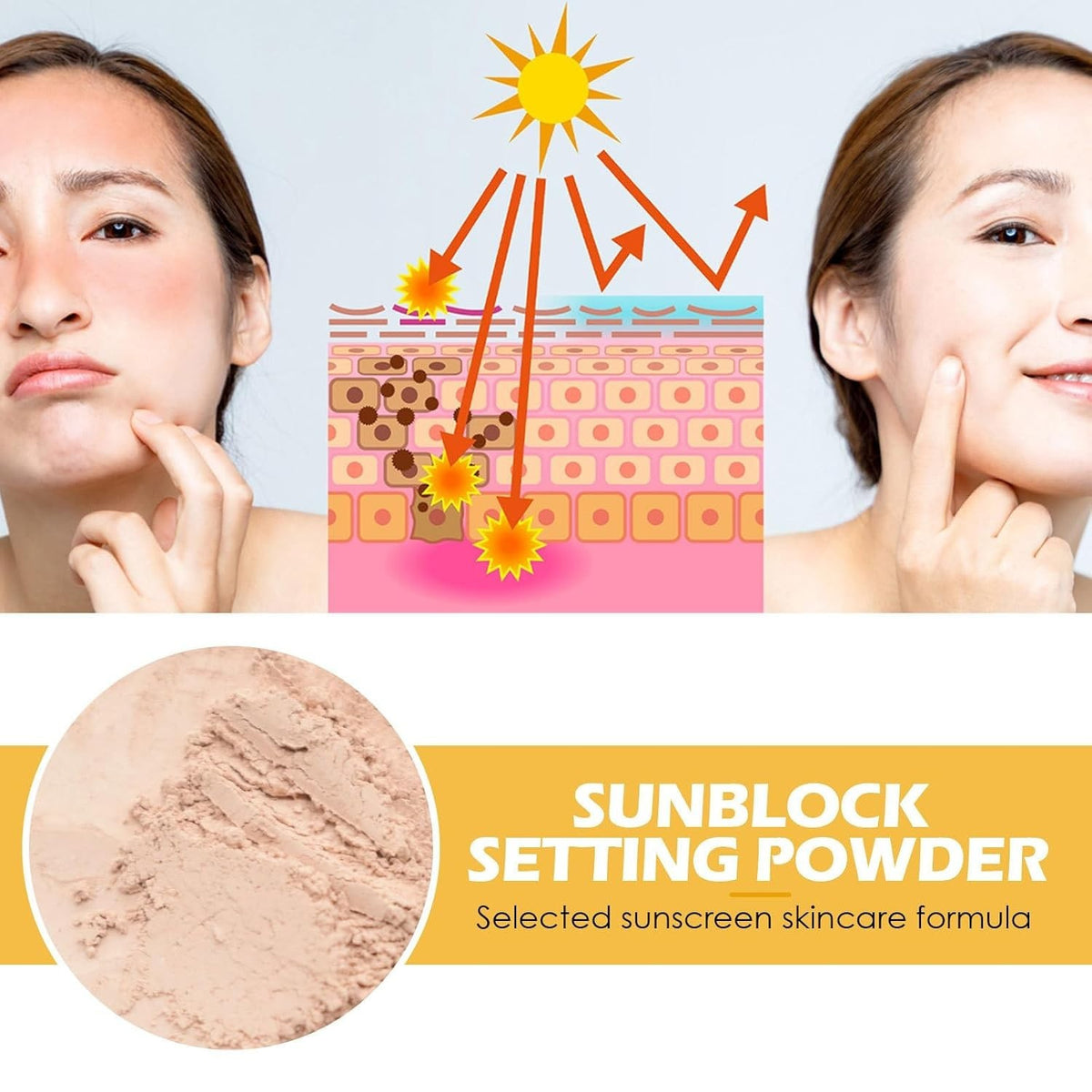 Mineral Sunscreen Powder SPF 50 for Face & Scalp Oil Control Travel Size