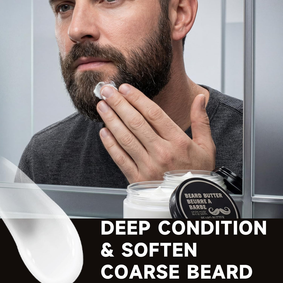 Men's Beard Grooming Kit with Sandalwood Shaving Set - 6 Pieces