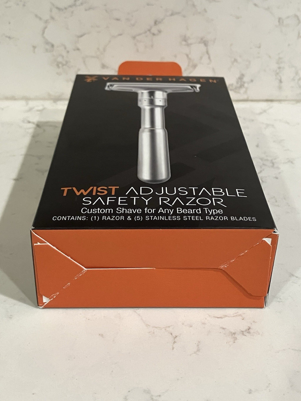 Van Der Hagen Adjustable Safety Razor with 5 Blades & Shave Butter Sample