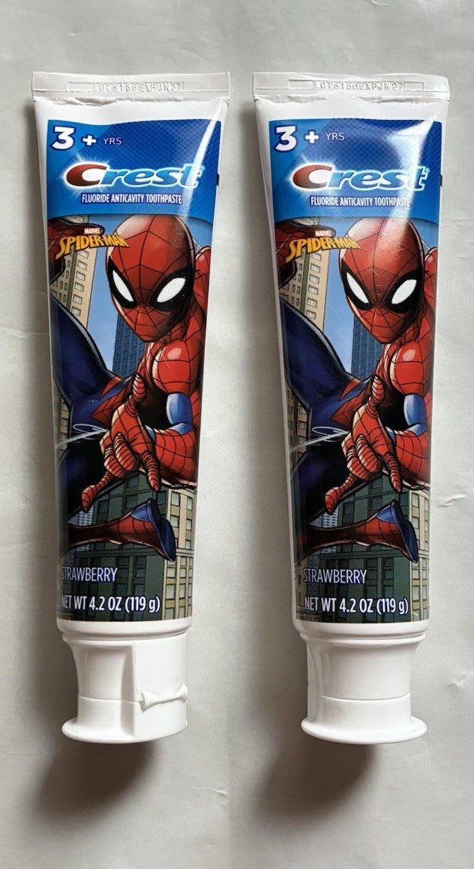 Kids Strawberry Flavored Spider-Man Toothpaste 4.2oz - 2 Pack for Ages 3+