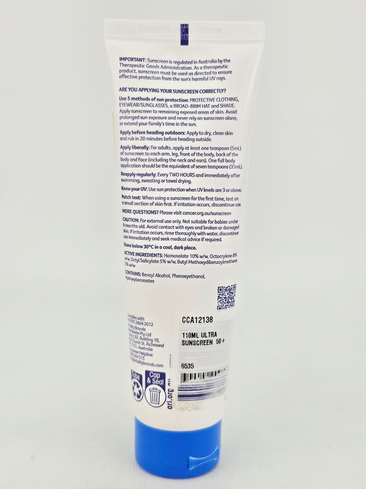 Sunscreen SPF 50 Protective Lotion 110ml - Broad Spectrum Sunblock
