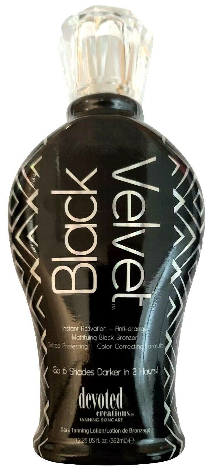 Black Velvet Tanning Lotion with Anti-Orange Black Bronzer 12.25 oz - Deep Dark Results