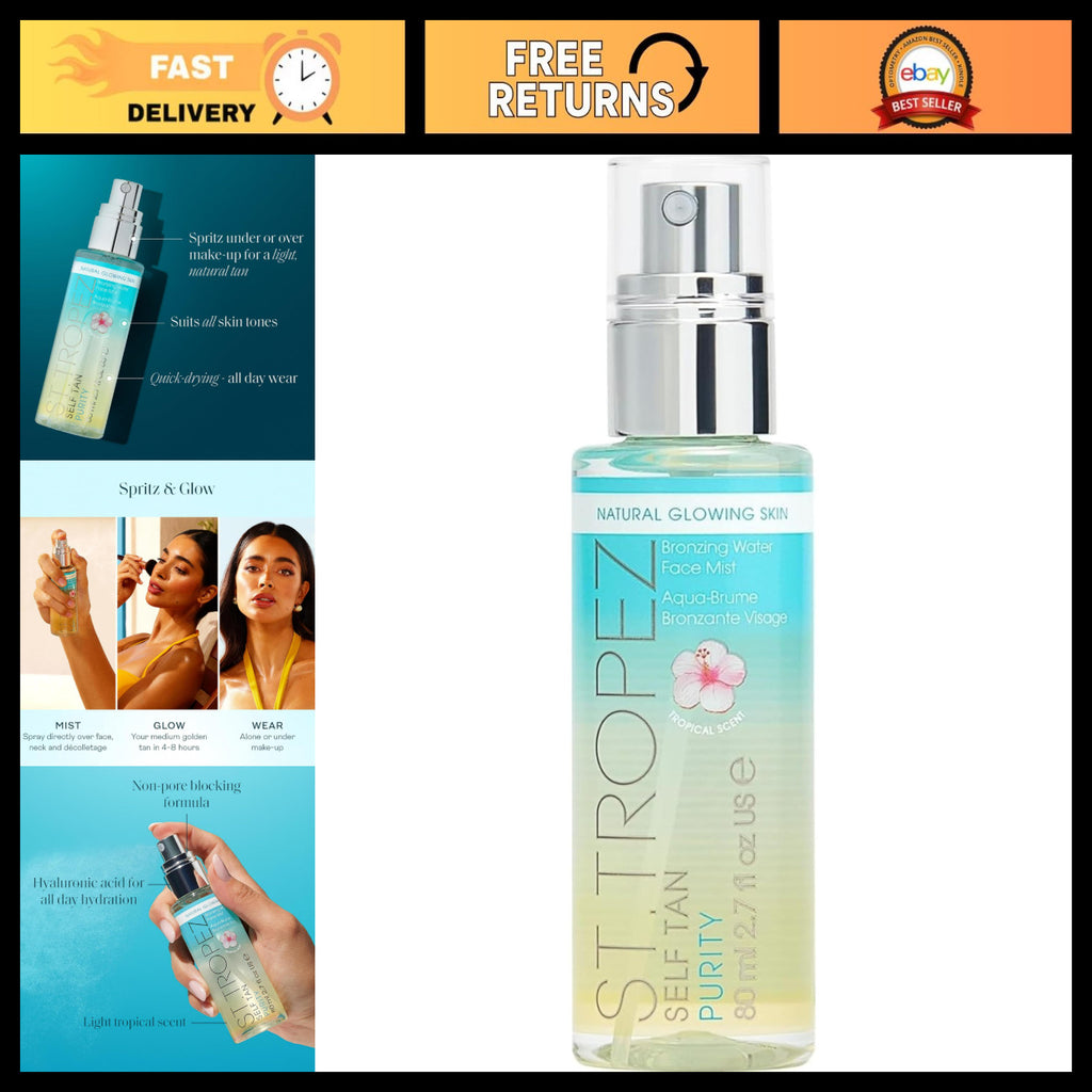 Self Tan Face Mist - Hydrating Bronzing Water Spray for Instant Sun-Kissed Glow