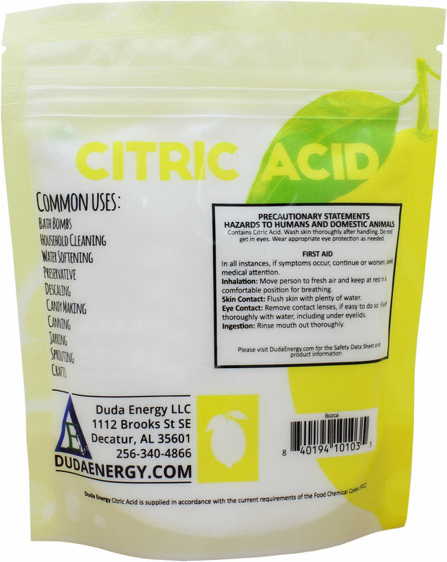 Food Grade Citric Acid Non-GMO Organic Anhydrous for Cooking & Bath Bombs