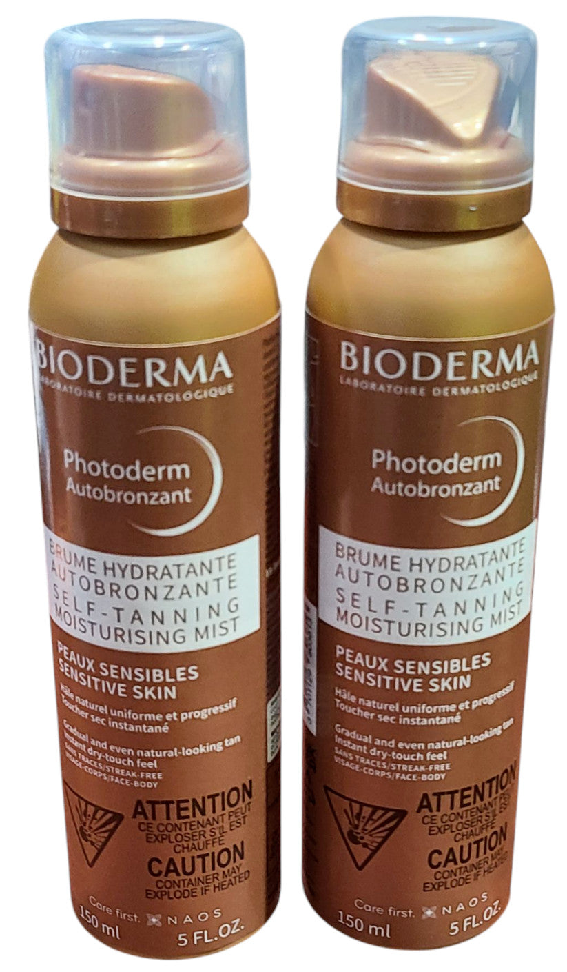 Bioderma Self-Tanning Spray - Hydrating Sunless Tan, 2 Pack 5 Fl Oz