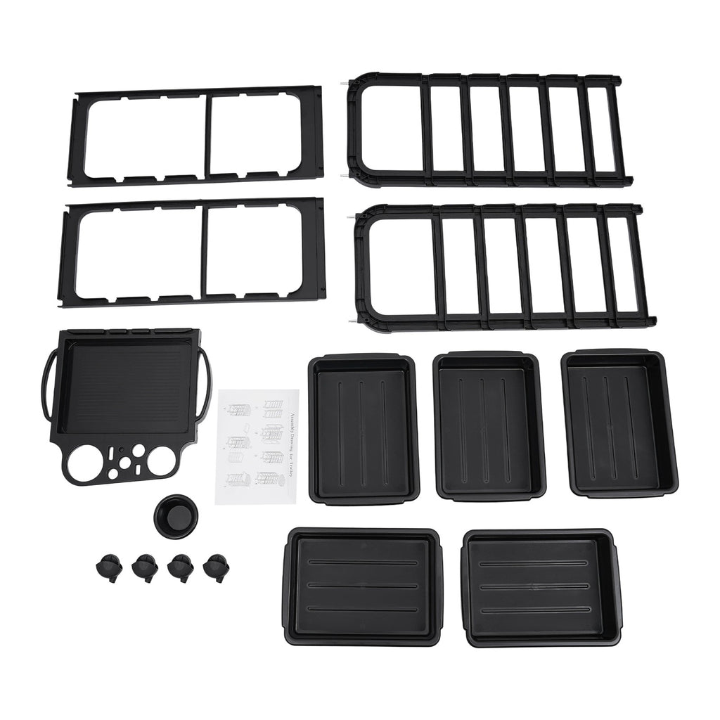 Mobile Hair Salon Trolley Cart with 5 Drawers - Black, 41x43.5x88cm