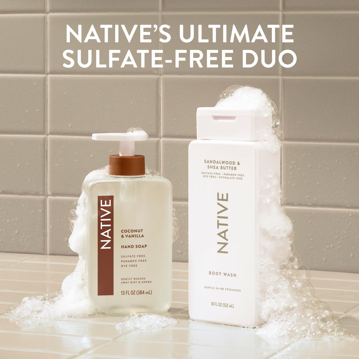 Native Sandalwood & Shea Butter Body Wash - 36 Fl Oz, Gentle & Vegan