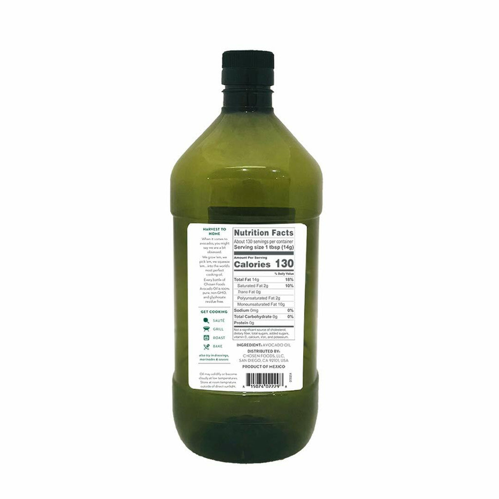 Pure Avocado Oil 67.6 Fl Oz (2 Liter) for Cooking & Baking - High Smoke Point