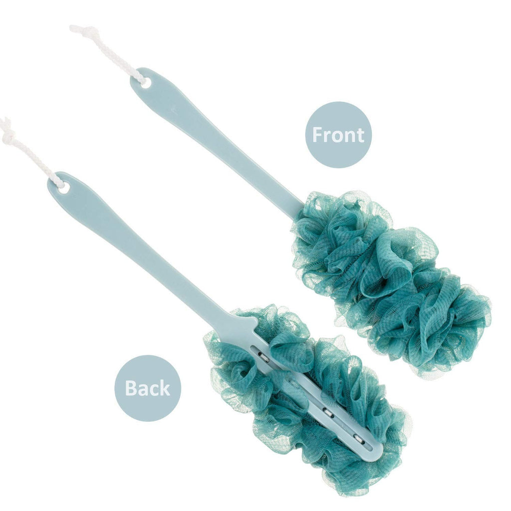 Long Handle Bath Scrubber with Soft Nylon Loofah for Full Body Cleaning