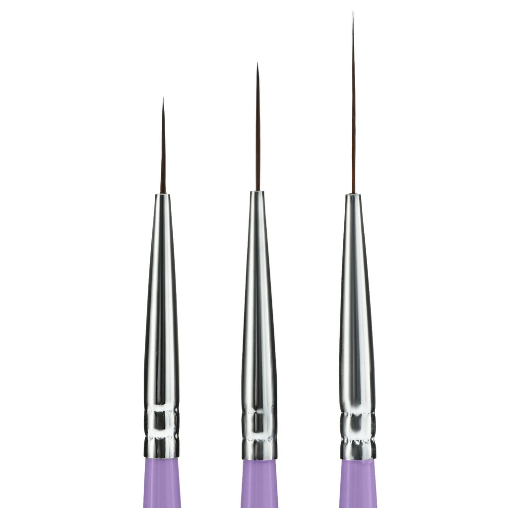 Nail Art Striper Brush Set - Fine Line Drawing & Detailing Tools, 3 Sizes