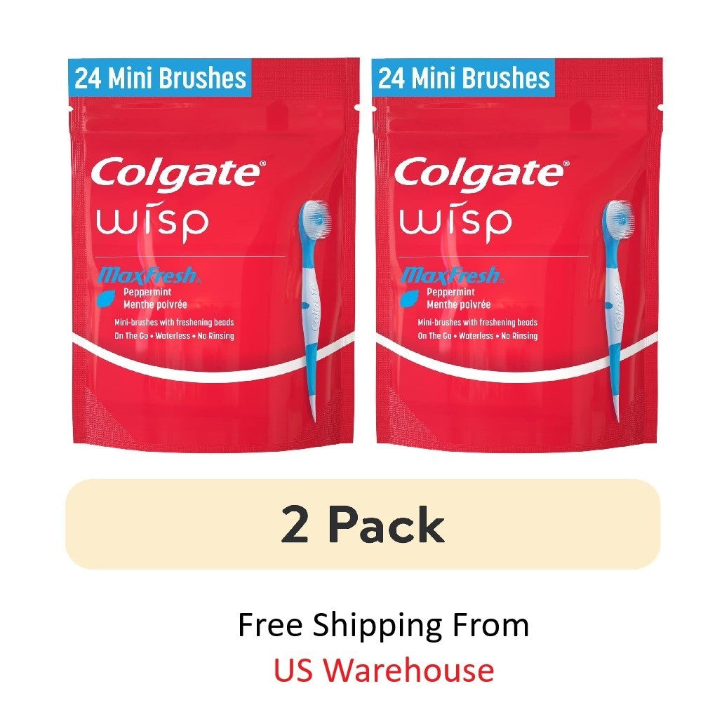 Disposable Mini Toothbrushes with Peppermint Freshness - 24 Count, 2 Pack
