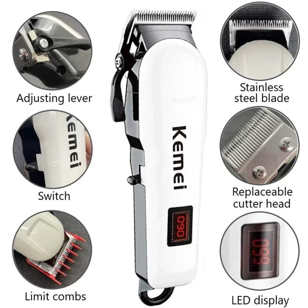 Cordless Hair Clipper & Beard Trimmer for Men - Professional Electric Grooming