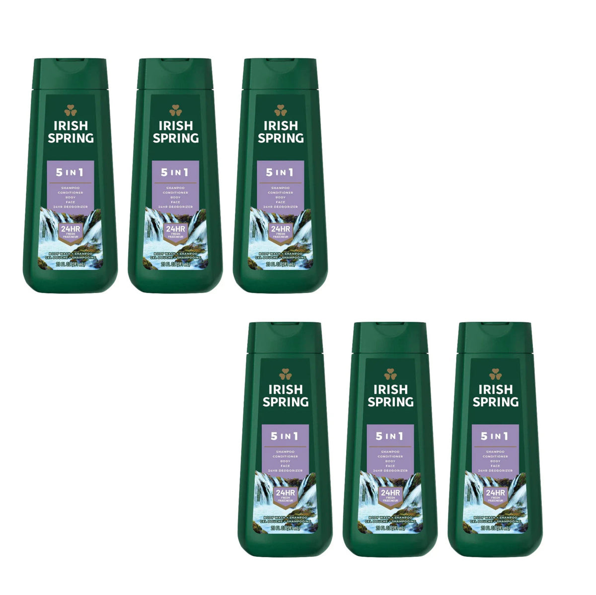 Men's 5-in-1 Body Wash with Deodorizer - All Skin Types, 20 oz, 6 Pack