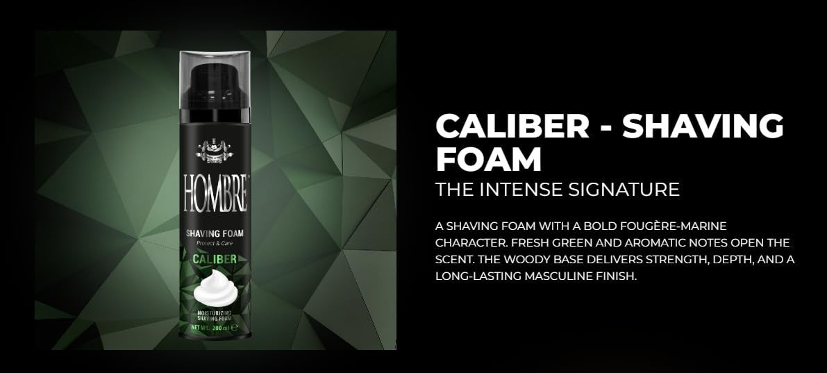 Men's Shaving Foam with Fougère Marine Woody Scent - Aluminum-Free, Dense Foam for Precision