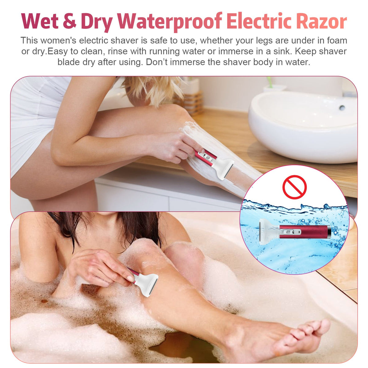 5-in-1 Women Electric Shaver Kit - Wet & Dry Body Razor for Bikini Legs Face