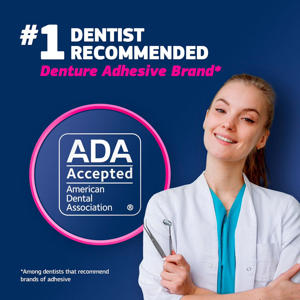 Max Hold Denture Adhesive Cream 4 Pack - Strong All-Day Seal for Full & Partial Dentures