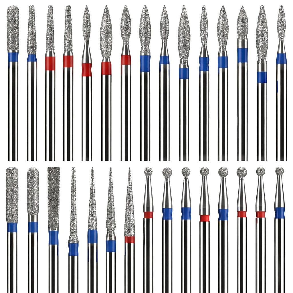Diamond Nail Drill Bits Set - 30 Pcs for Manicure & Pedicure