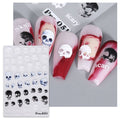 Halloween Skull Nail Art Stickers Self-Adhesive Black & White Skulls