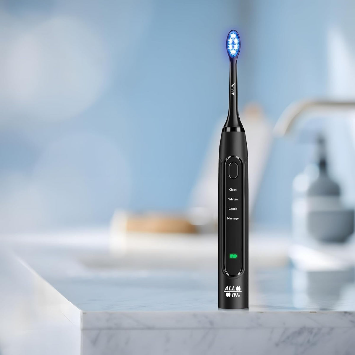 Rechargeable Sonic Electric Toothbrush with LED Light Therapy for Whitening & Gum Care