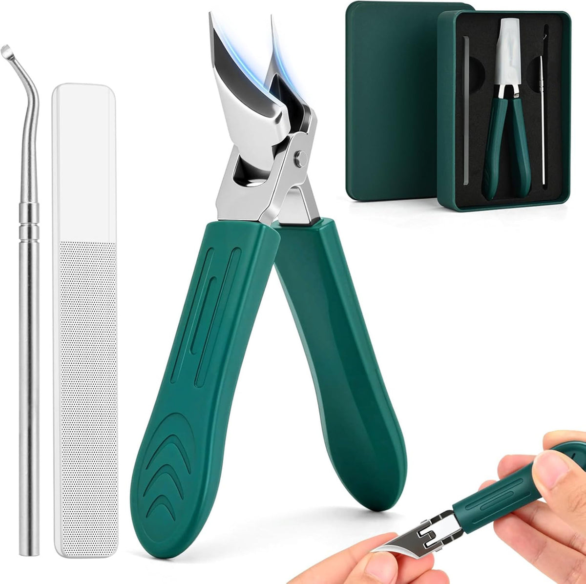 Eagle Beak Nail Clippers Set with Long Handle & Wide Jaw - Manicure Tools