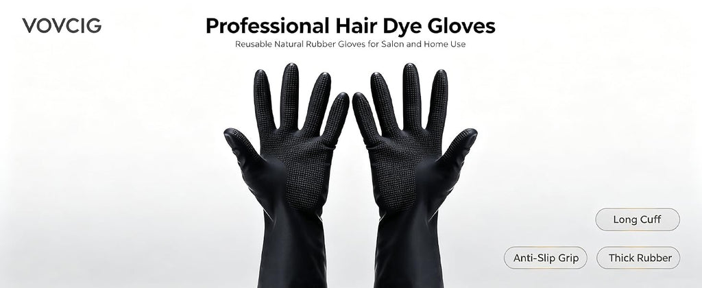 Professional Hair Dye Coloring Gloves - Reusable, Chemical-Resistant