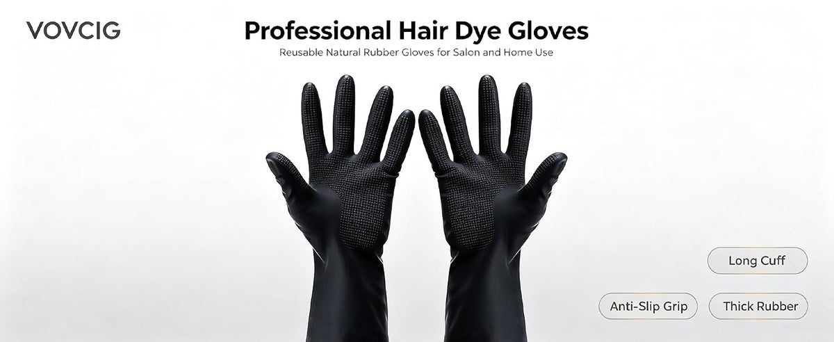 Professional Hair Dye Coloring Gloves - Reusable, Chemical-Resistant