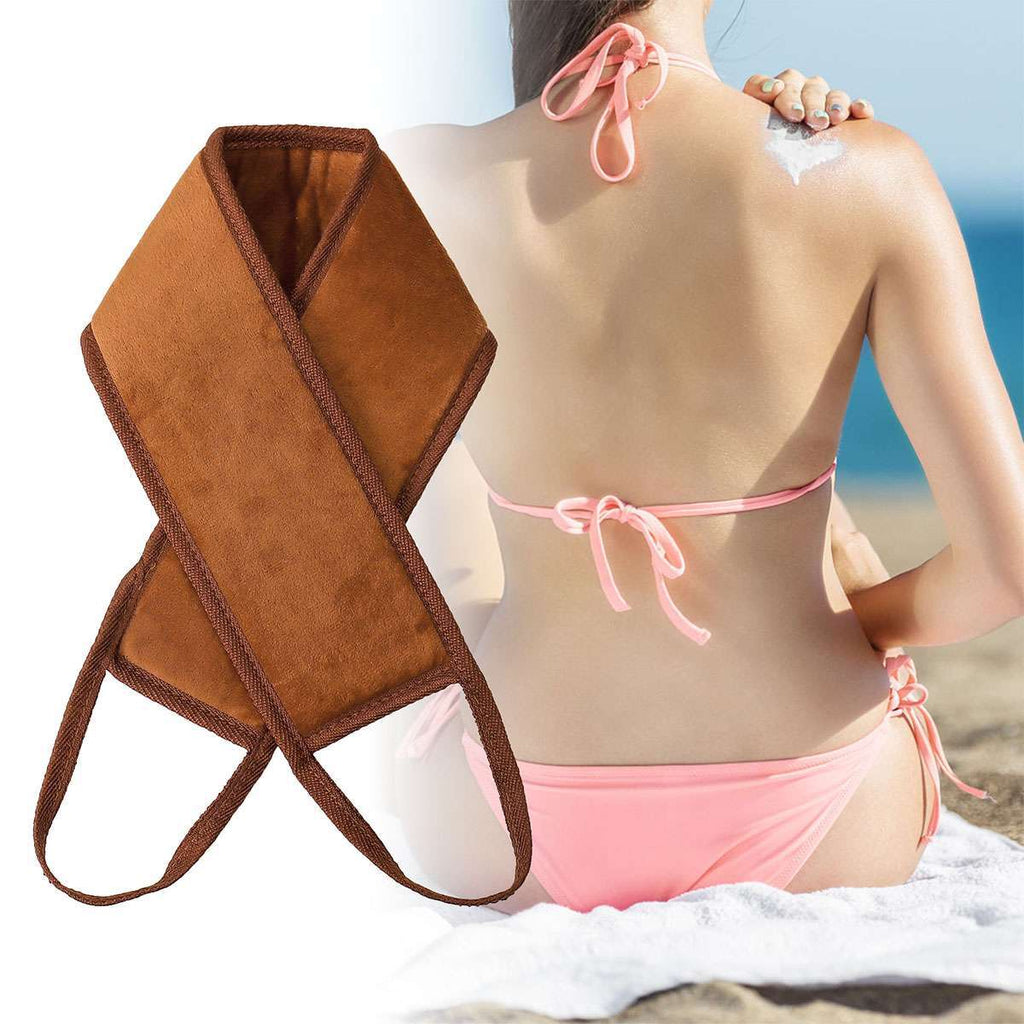 Self Tanning Lotion Applicator Mitt & Back Rubbing Strap Set for Even Sunless Tan